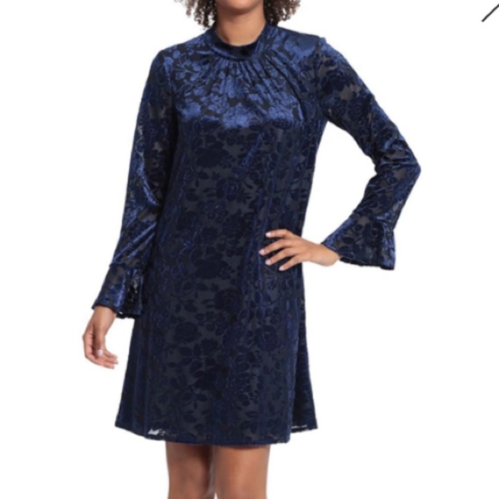 London times Women’s Velvet Mini Shift Dress